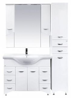 Напольный шкаф - пенал Misty Дрея 35см правый белый